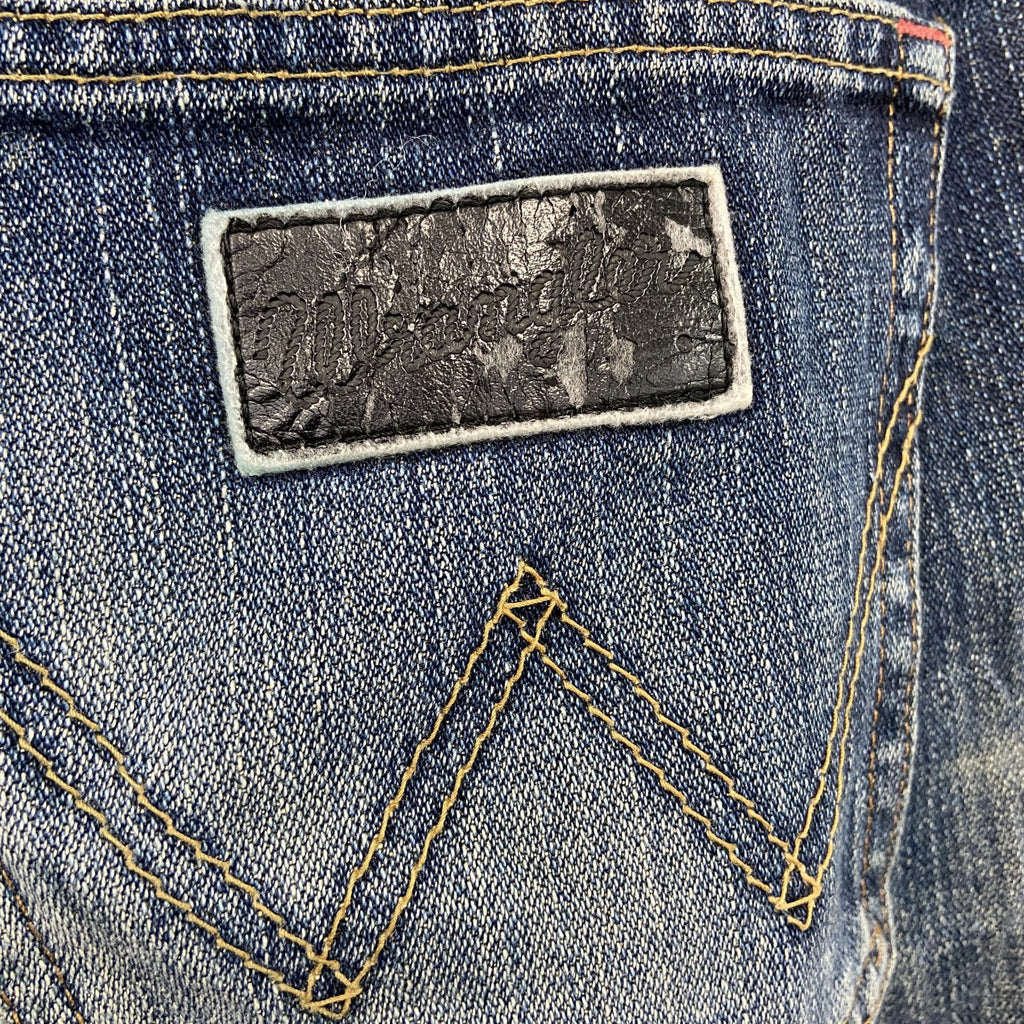 Wrangler　ラングラー　ダメージデニムパンツ/ジーンズ　縦落ち　鬼ヒゲ　フェード　ジップフライ　インディゴ　31サイズ