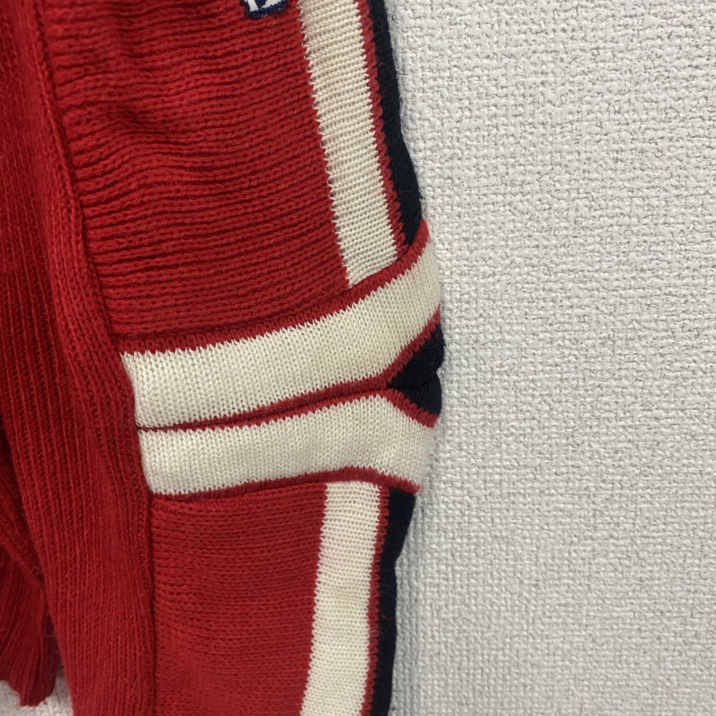 80s～　FILA　フィラ　ニットセーター　ヴィンテージ　マルチカラー　赤　レッド