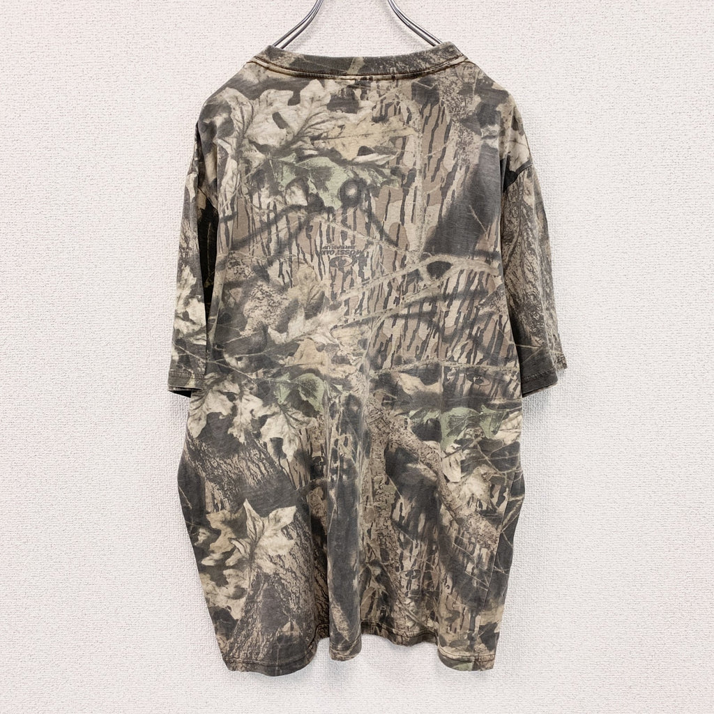 MOSSY OAK　半袖プリントTシャツ　ポケットTシャツ　ポケT　リアルツリー　カモフラ柄　カーキ