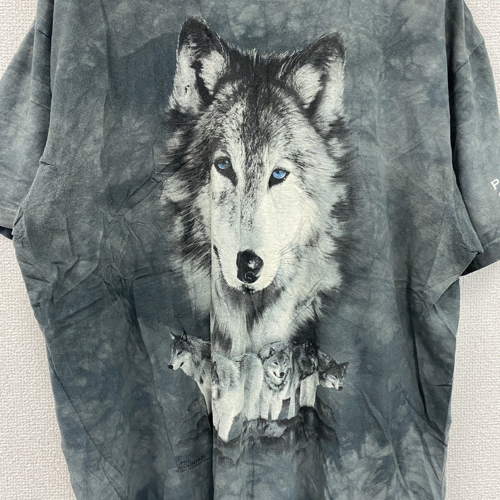 00s　THE MOUNTAIN　半袖プリントTシャツ　アニマルT　タイダイ　灰色　グレー　Mサイズ