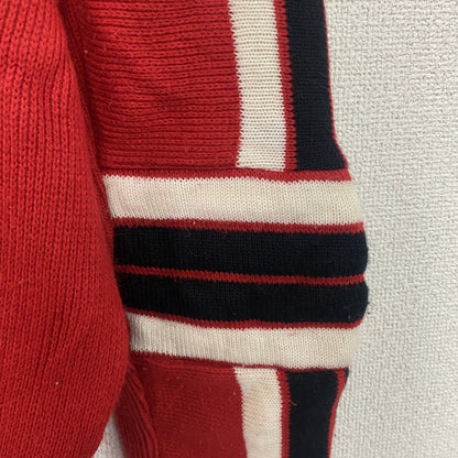 80s～　FILA　フィラ　ニットセーター　ヴィンテージ　マルチカラー　赤　レッド