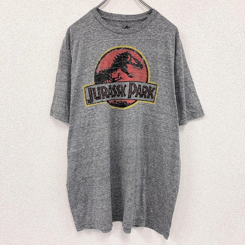 JURASSIC PARK　ジュラシックパーク　半袖プリントTシャツ　灰色　グレー　XLサイズ