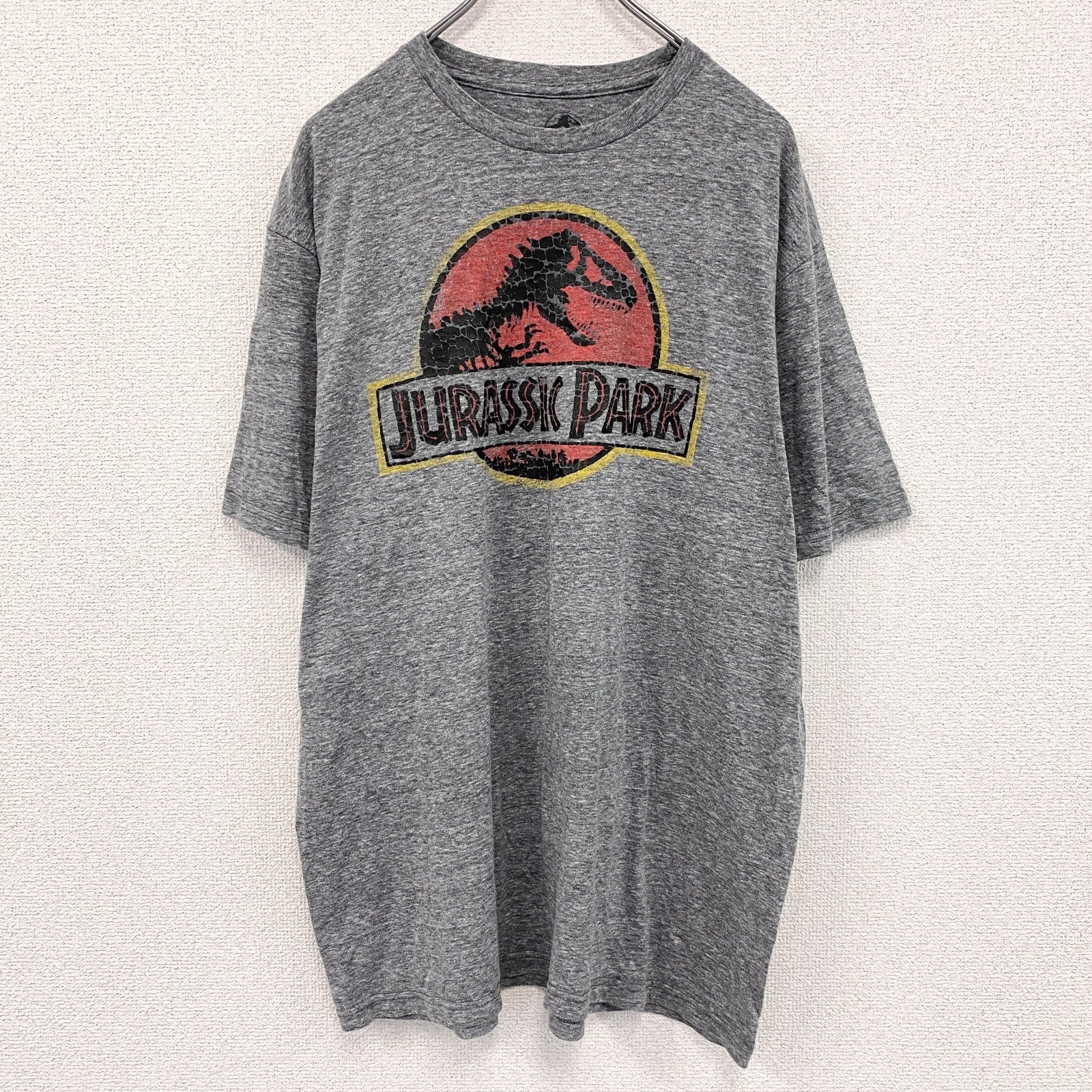 JURASSIC PARK　ジュラシックパーク　半袖プリントTシャツ　灰色　グレー　XLサイズ