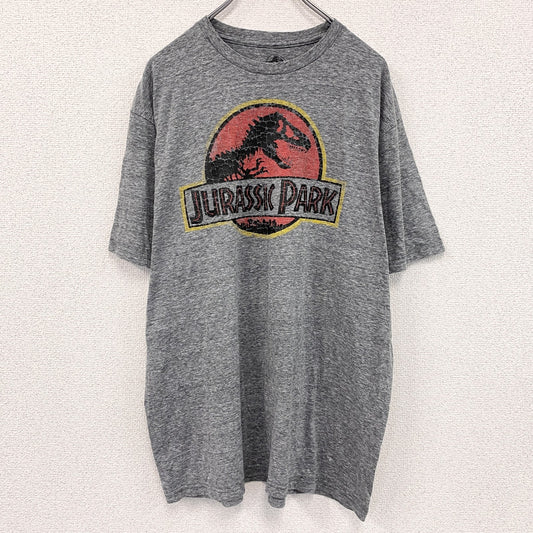 JURASSIC PARK　ジュラシックパーク　半袖プリントTシャツ　灰色　グレー　XLサイズ