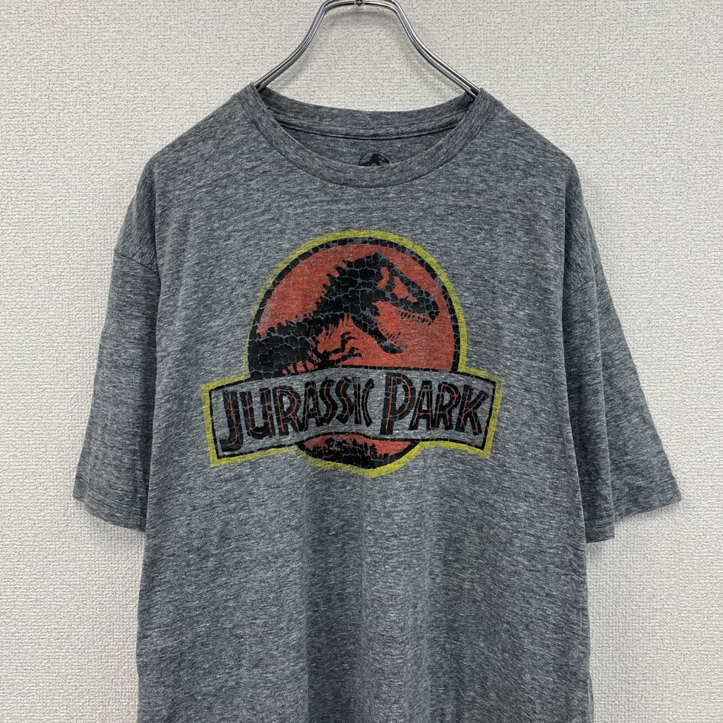 JURASSIC PARK　ジュラシックパーク　半袖プリントTシャツ　灰色　グレー　XLサイズ