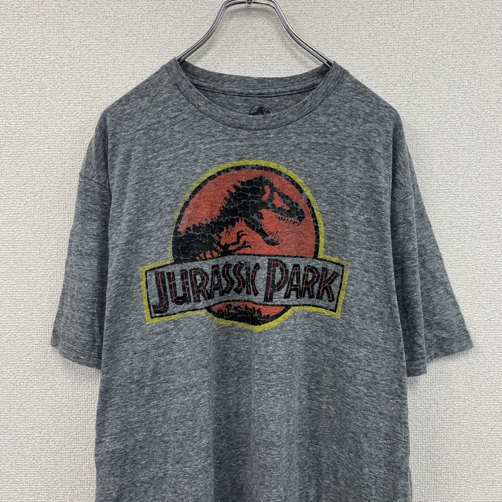 JURASSIC PARK　ジュラシックパーク　半袖プリントTシャツ　灰色　グレー　XLサイズ