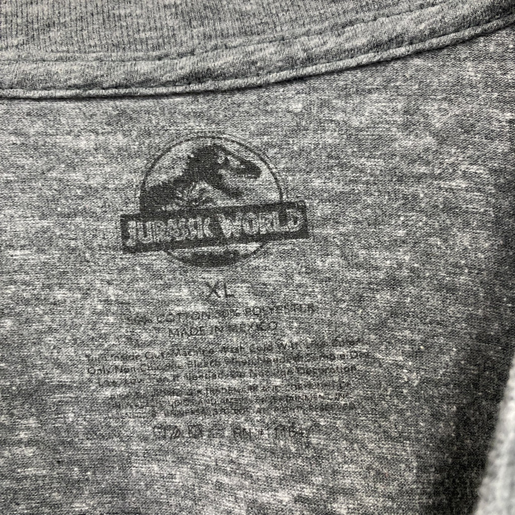 JURASSIC PARK　ジュラシックパーク　半袖プリントTシャツ　灰色　グレー　XLサイズ