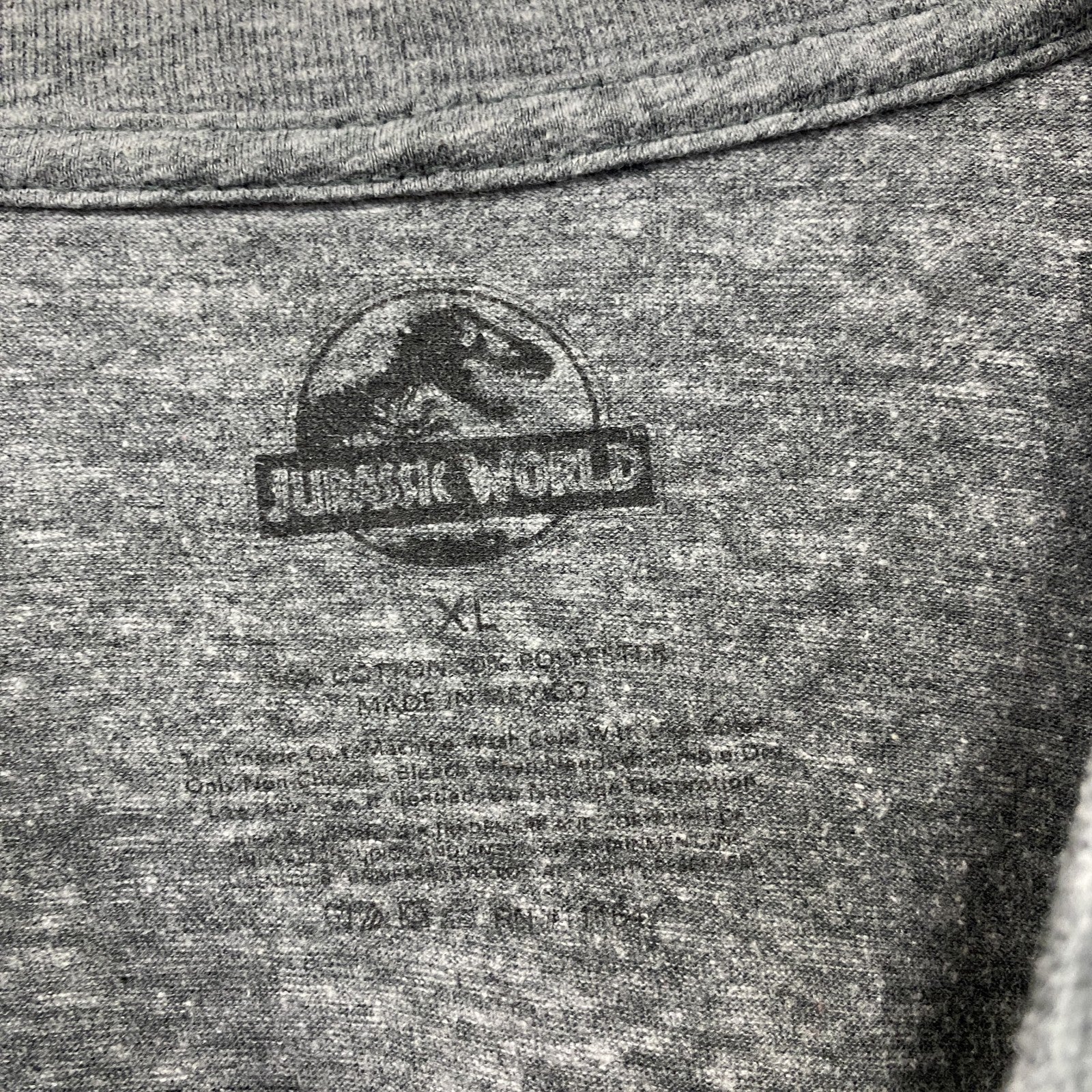 JURASSIC PARK　ジュラシックパーク　半袖プリントTシャツ　灰色　グレー　XLサイズ
