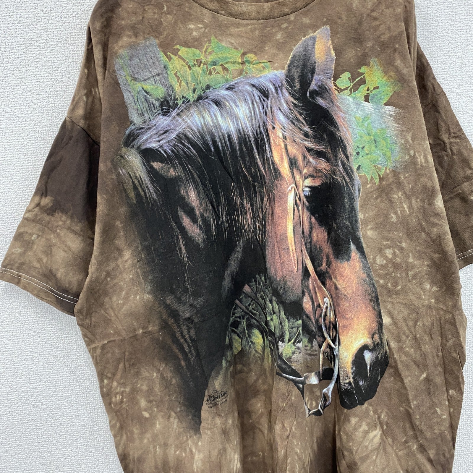 00s　THE MOUNTAIN　半袖プリントTシャツ　タイダイ　アニマルT　茶色　ブラウン　XXLサイズ