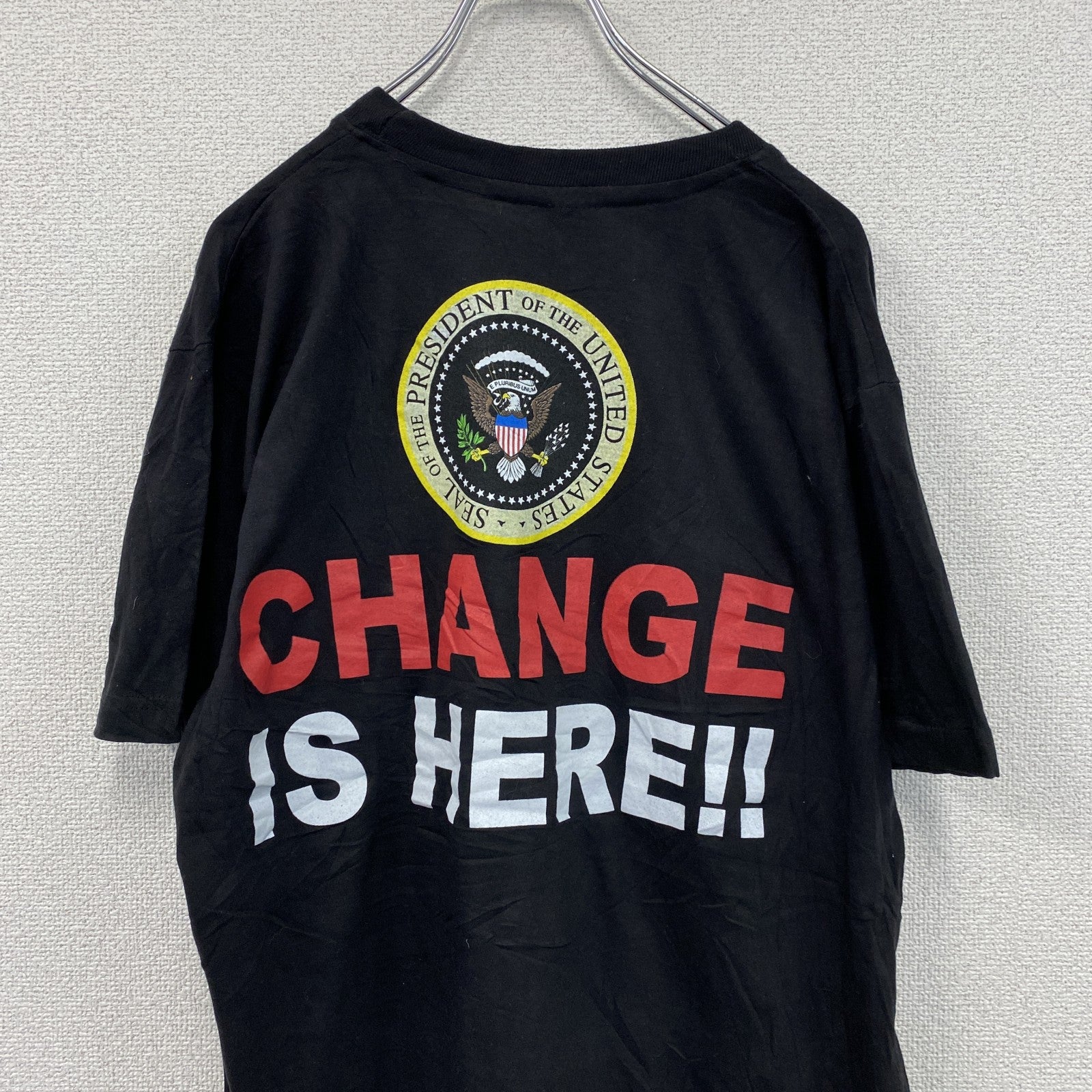 HAUTES　バラクオバマ　半袖プリントTシャツ　黒　ブラック　XLサイズ