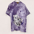 00s　THE MOUNTAIN　半袖プリントTシャツ　アニマルT　タイダイ　紫　パープル　Mサイズ