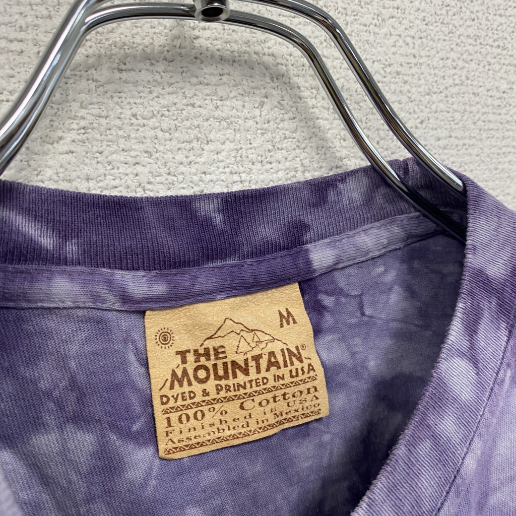 00s　THE MOUNTAIN　半袖プリントTシャツ　アニマルT　タイダイ　紫　パープル　Mサイズ