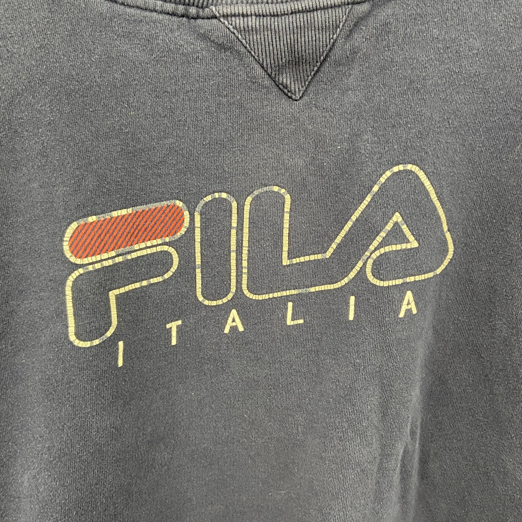 FILA　フィラ　スウェット/トレーナー　前V　フェード　デカロゴ　イタリア　紺　ネイビー　Mサイズ