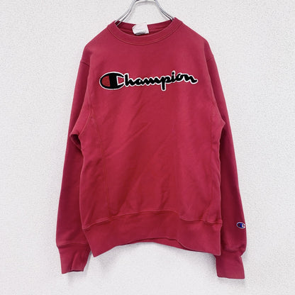Champion　チャンピオン　リバースウィーブ　スウェット/トレーナー　フェード　デカロゴ　ワッペン　現行　赤　レッド　Sサイズ