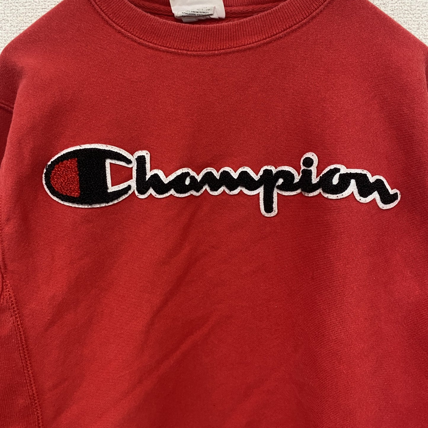 Champion　チャンピオン　リバースウィーブ　スウェット/トレーナー　フェード　デカロゴ　ワッペン　現行　赤　レッド　Sサイズ