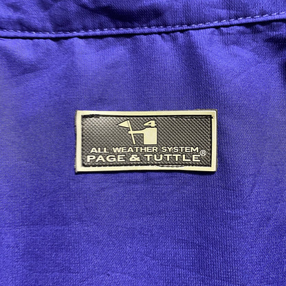 古着 used　PAGE&TUTTLE　長袖ハーフジップナイロンジャケット　ワンポイント刺繍　青　ネイビー　秋冬服　Lサイズ