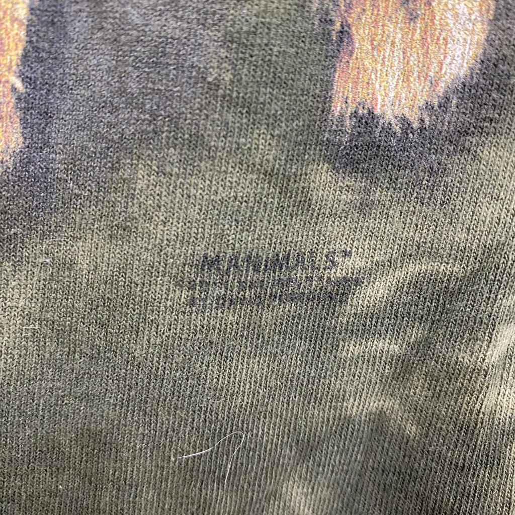 THE MOUNTAIN　ザマウンテン　半袖アニマルプリントTシャツ　タイダイ柄　カーキ　XLサイズ
