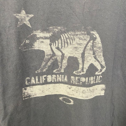 古着 used　OAKLEY　オークリー　半袖アニマルプリントTシャツ　スケルトン　カリフォルニア　ダークグレー　Sサイズ