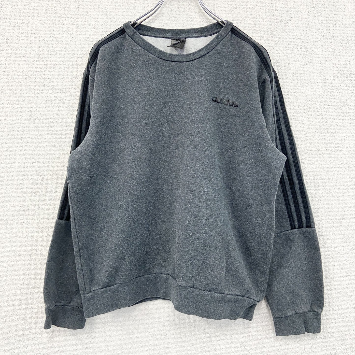 adidas　アディダス　スウェット/トレーナー　スリーストライプス　グレー　灰色　Mサイズ