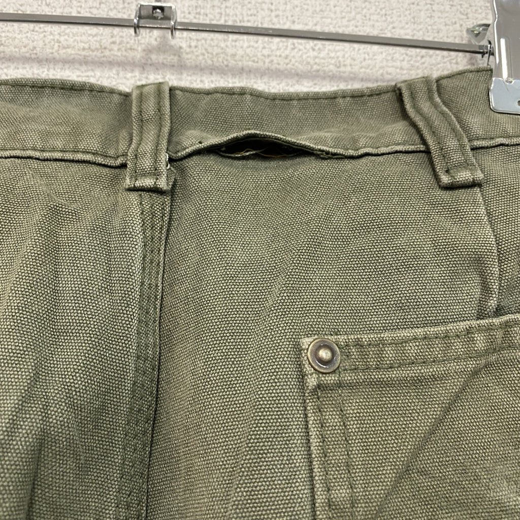 ノーブランド　ダブルニーペインターパンツ　ダックパンツ　ジップフライ　カーキ