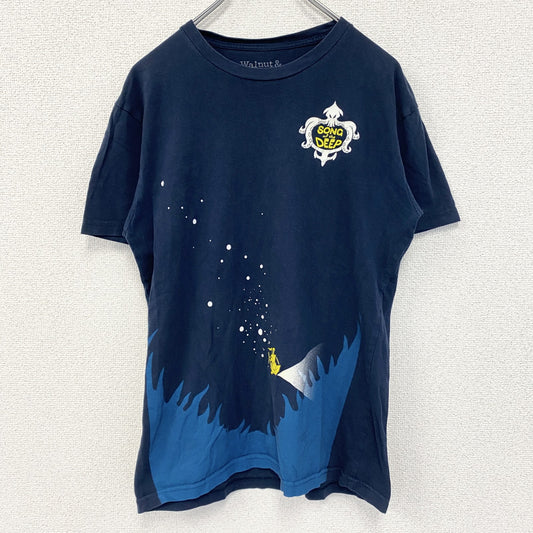 古着 used　Walnut&39th　半袖ゲームプリントTシャツ　ソングオブザディープ　ネイビー　クルーネック　Sサイズ