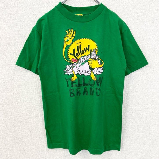 古着 used　USA製　Yellow Brand　半袖デザインプリントTシャツ　キャラクター　緑　グリーン　Sサイズ