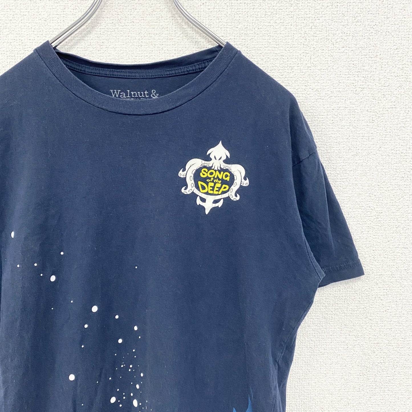 古着 used　Walnut&39th　半袖ゲームプリントTシャツ　ソングオブザディープ　ネイビー　クルーネック　Sサイズ
