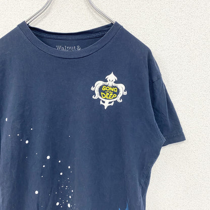 古着 used　Walnut&39th　半袖ゲームプリントTシャツ　ソングオブザディープ　ネイビー　クルーネック　Sサイズ
