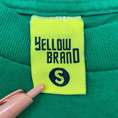 古着 used　USA製　Yellow Brand　半袖デザインプリントTシャツ　キャラクター　緑　グリーン　Sサイズ