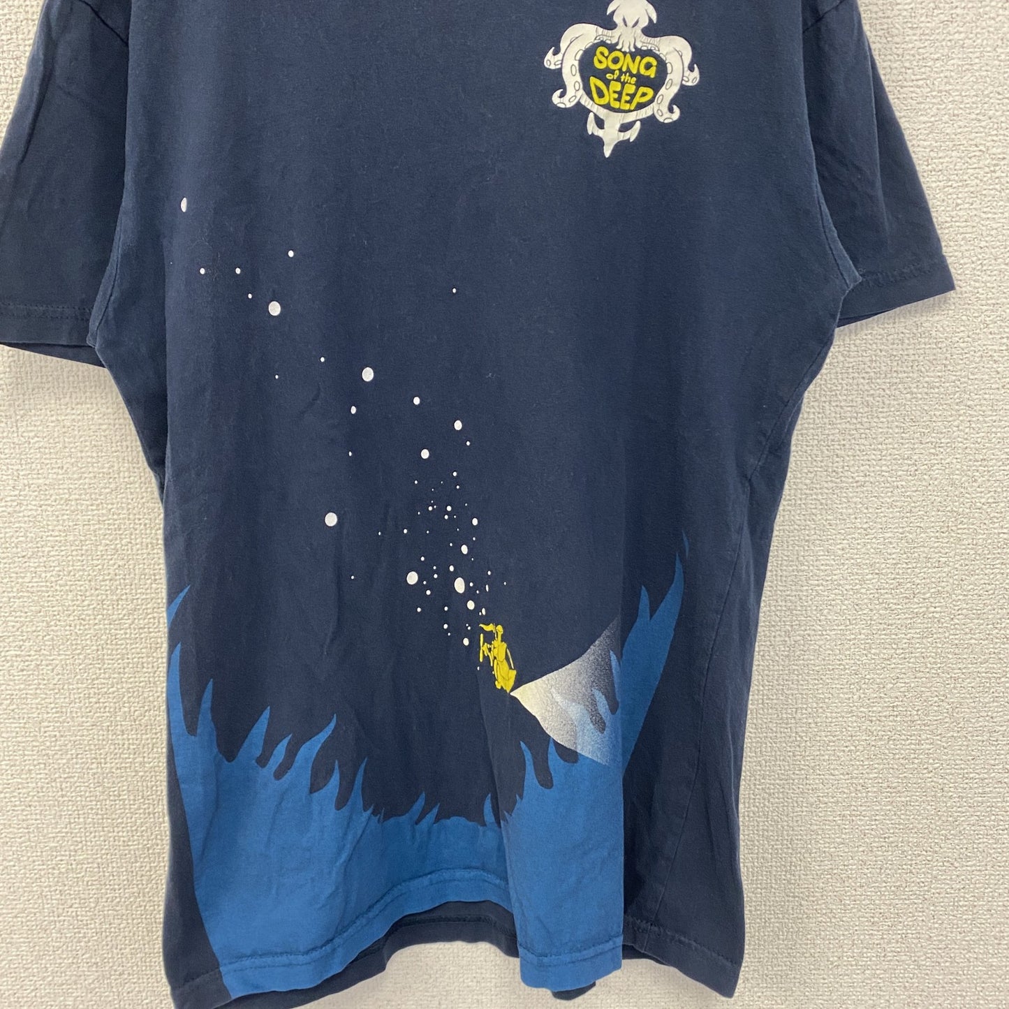 古着 used　Walnut&39th　半袖ゲームプリントTシャツ　ソングオブザディープ　ネイビー　クルーネック　Sサイズ
