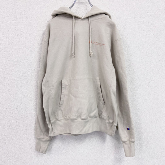 Champion　チャンピオン　リバースウィーブ　スウェットパーカー/フーディー　企業ロゴ　ワンポイント　現行　ベージュ　Mサイズ