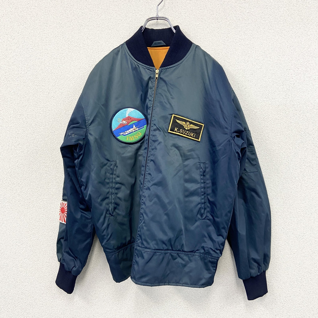 フライトジャケット/MA-1　1MSQ　海上自衛隊　刺繡ワッペン　パッチ　紺　ネイビー