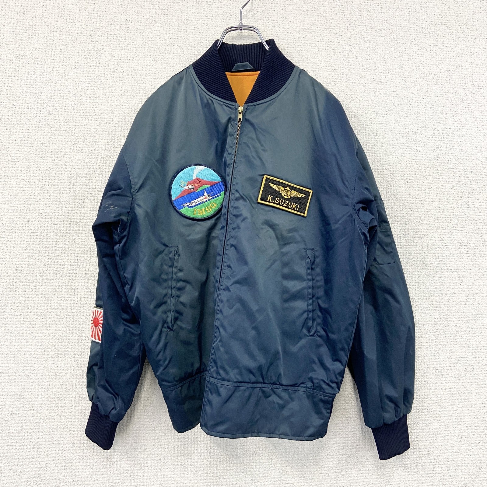 フライトジャケット/MA-1　1MSQ　海上自衛隊　刺繡ワッペン　パッチ　紺　ネイビー