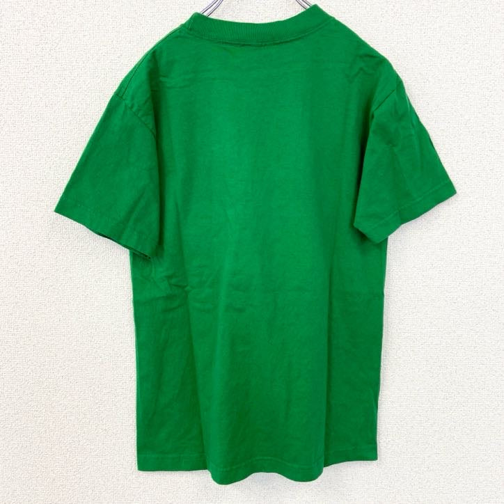 古着 used　USA製　Yellow Brand　半袖デザインプリントTシャツ　キャラクター　緑　グリーン　Sサイズ