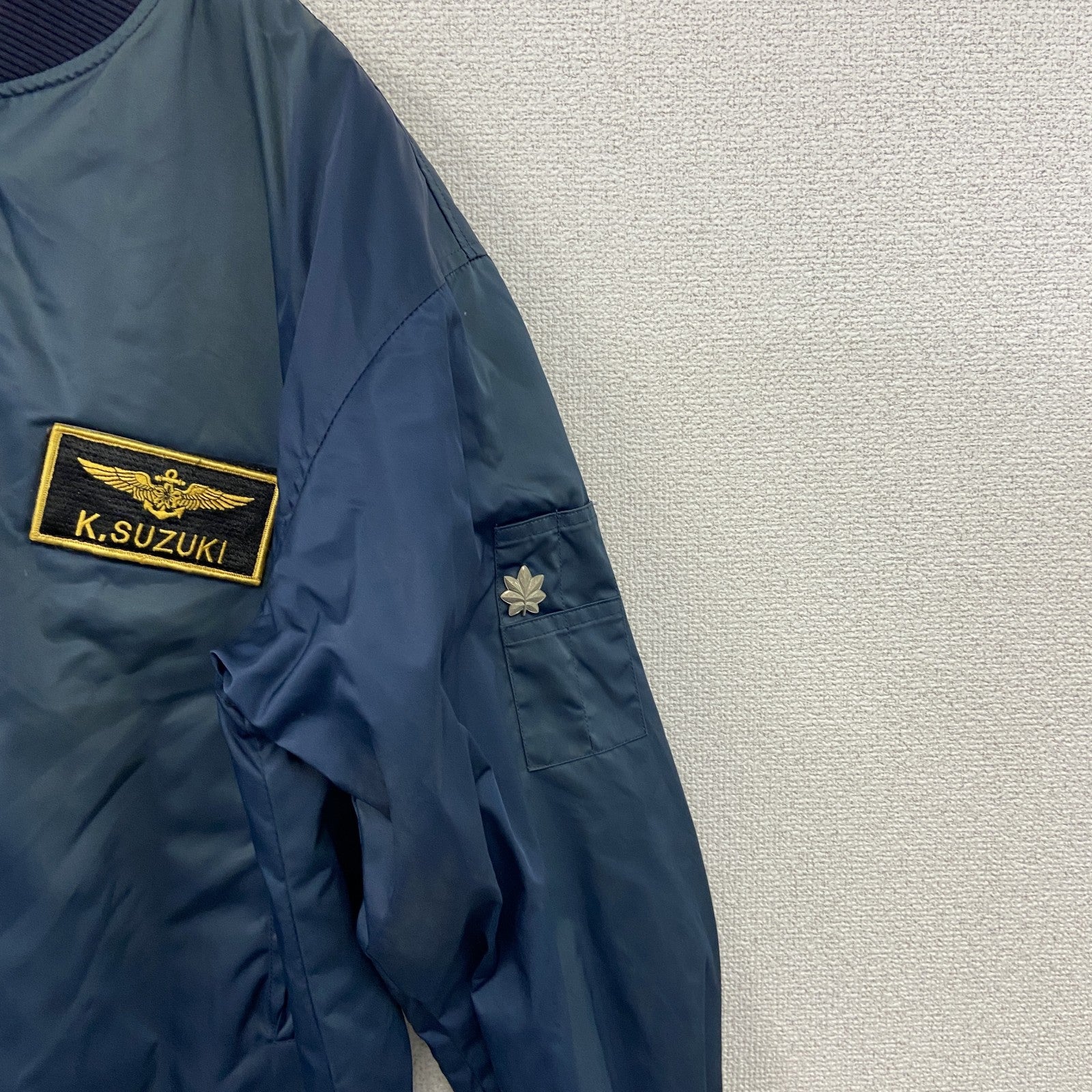 フライトジャケット/MA-1　1MSQ　海上自衛隊　刺繡ワッペン　パッチ　紺　ネイビー