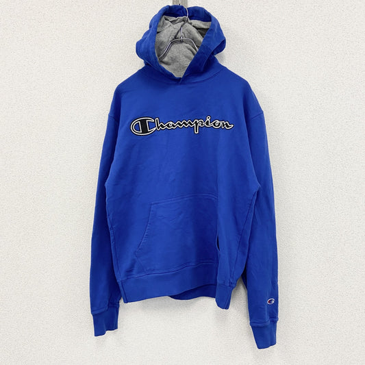 Champion　チャンピオン　スウェットパーカー/フーディー　ワッペン　現行　青　ブルー　Mサイズ