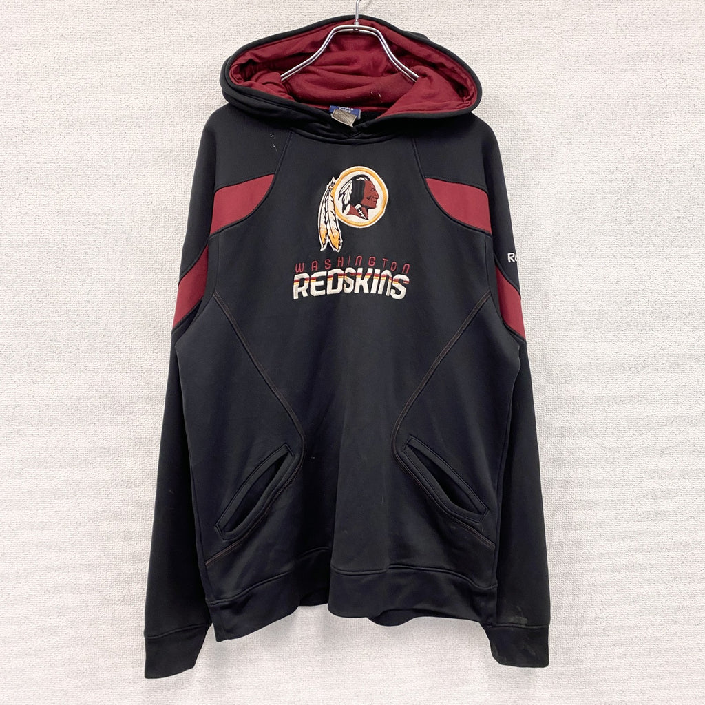 Reebok　リーボック　NFL　レッドスキンズ　スウェットパーカー/フーディー　黒　ブラック　Lサイズ