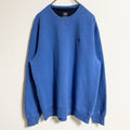 古着 used　IZOD　長袖ワンポイント刺繍スウェット　トレーナー　シンプル　水色　青　レトロデザイン　Lサイズ