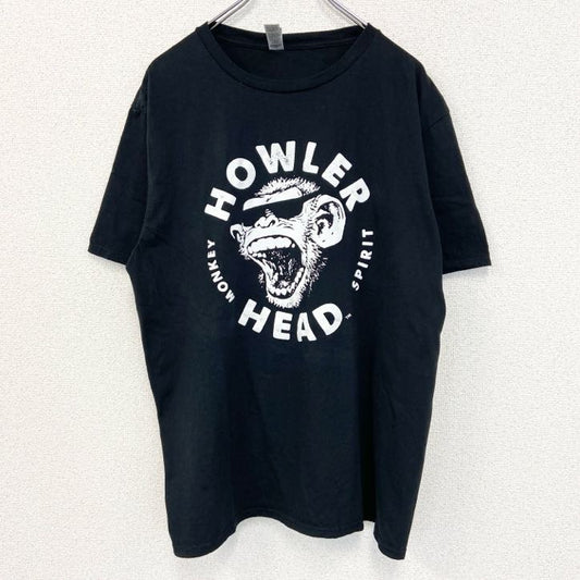 古着 used　GILDAN ギルダン　半袖アルコールプリントTシャツ　Howler Head　ウィスキー　お酒　黒　Lサイズ