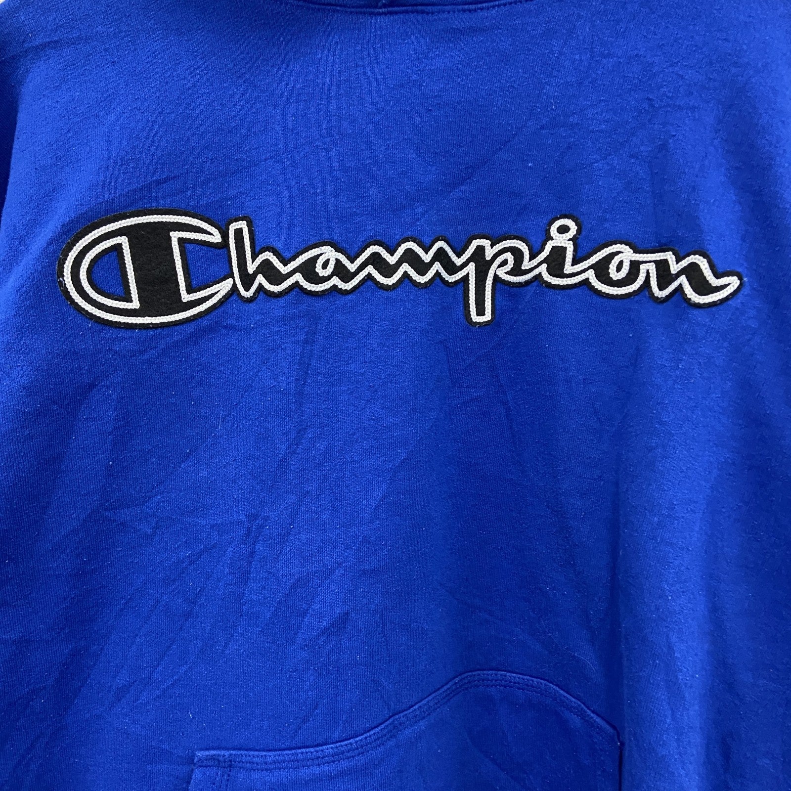 Champion　チャンピオン　スウェットパーカー/フーディー　ワッペン　現行　青　ブルー　Mサイズ