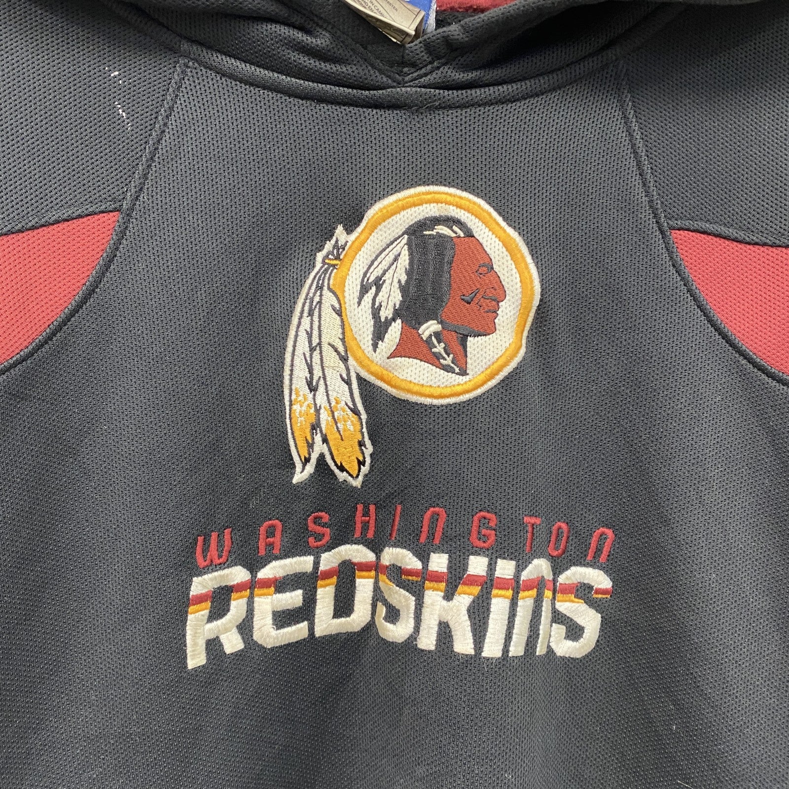 Reebok　リーボック　NFL　レッドスキンズ　スウェットパーカー/フーディー　黒　ブラック　Lサイズ