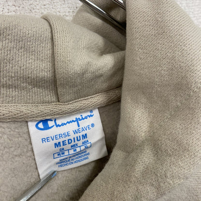 Champion　チャンピオン　リバースウィーブ　スウェットパーカー/フーディー　企業ロゴ　ワンポイント　現行　ベージュ　Mサイズ