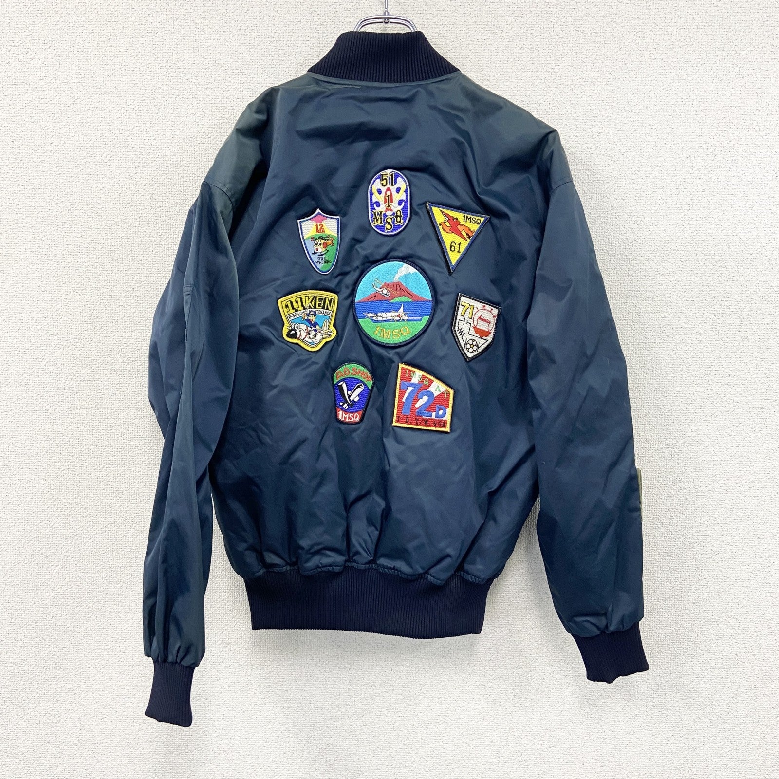 フライトジャケット/MA-1　1MSQ　海上自衛隊　刺繡ワッペン　パッチ　紺　ネイビー