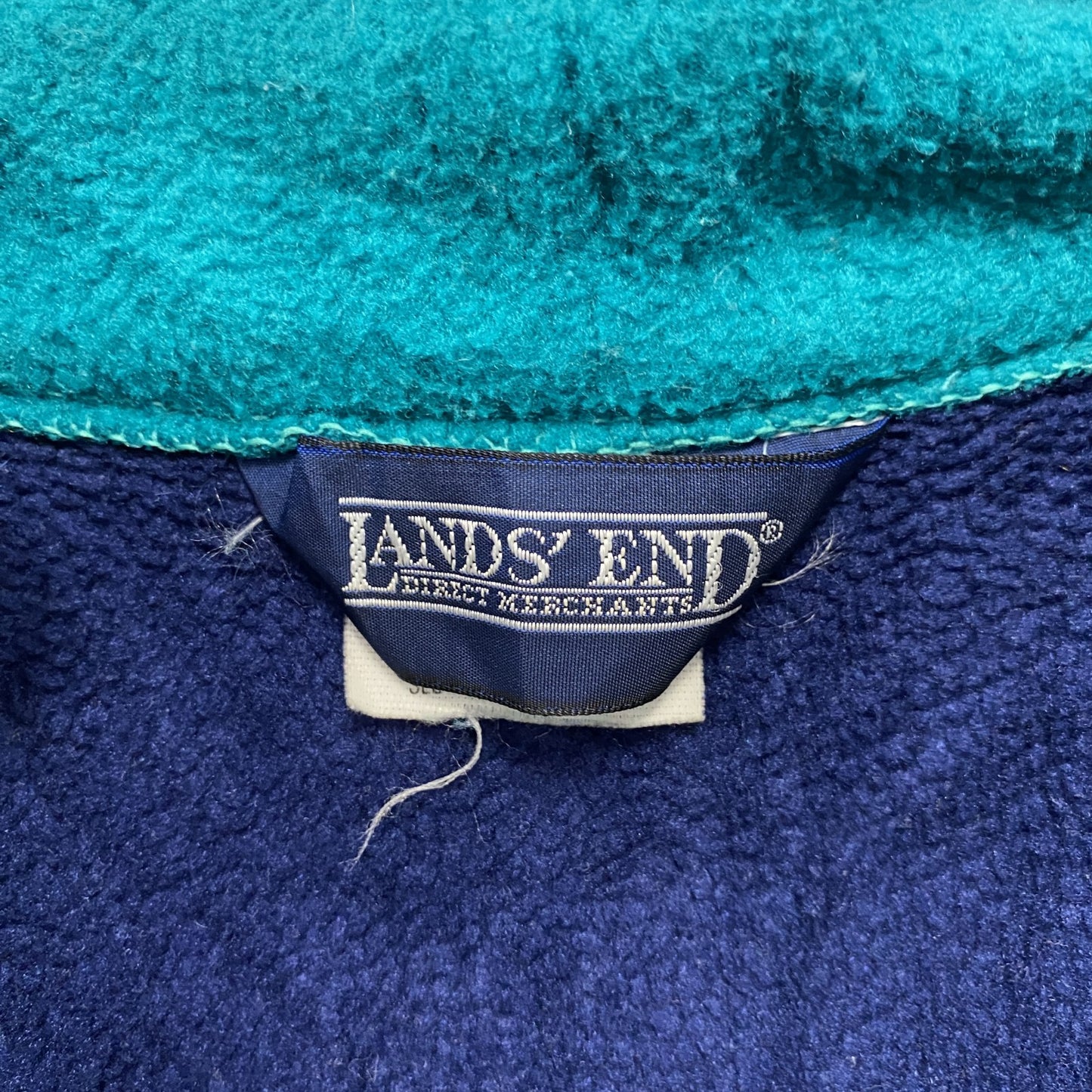 ～90s　LAND’S END　ランズエンド　フルジップフリースジャケット/ボアジャケット　青　ブルー　Sサイズ