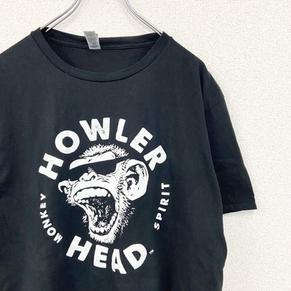 古着 used　GILDAN ギルダン　半袖アルコールプリントTシャツ　Howler Head　ウィスキー　お酒　黒　Lサイズ