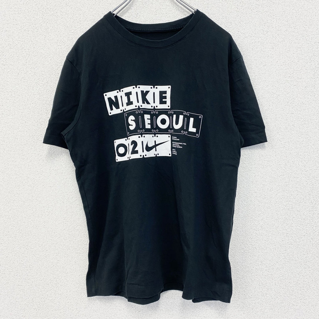 NIKE AIR JORDAN　ナイキエアジョーダン　半袖プリントTシャツ　スウッシュマーク　黒　Lサイズ
