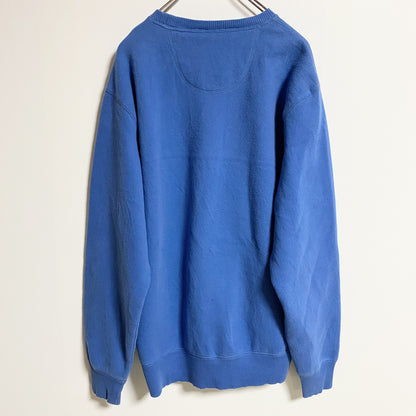 古着 used　IZOD　長袖ワンポイント刺繍スウェット　トレーナー　シンプル　水色　青　レトロデザイン　Lサイズ
