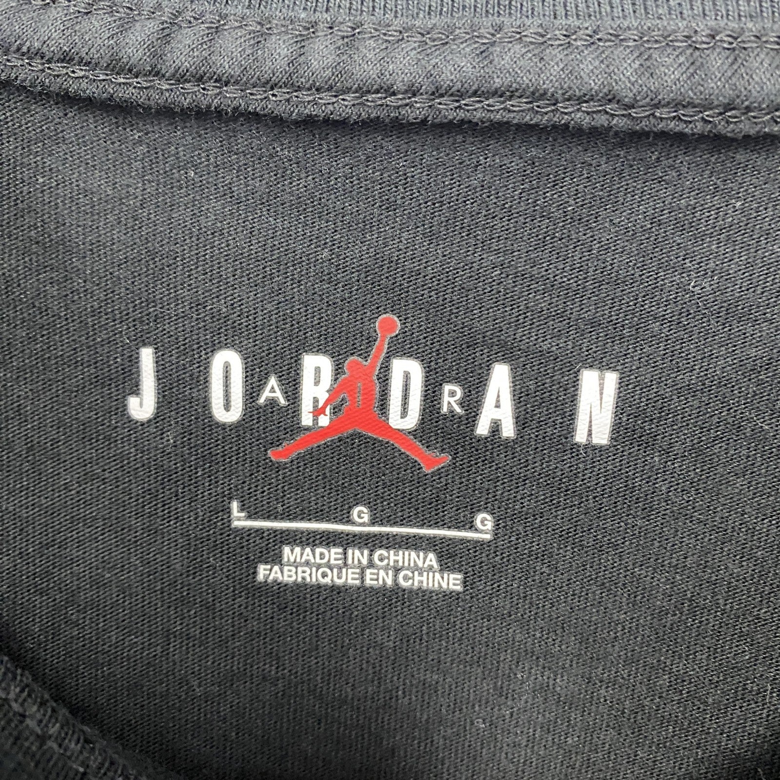 NIKE AIR JORDAN　ナイキエアジョーダン　半袖プリントTシャツ　スウッシュマーク　黒　Lサイズ