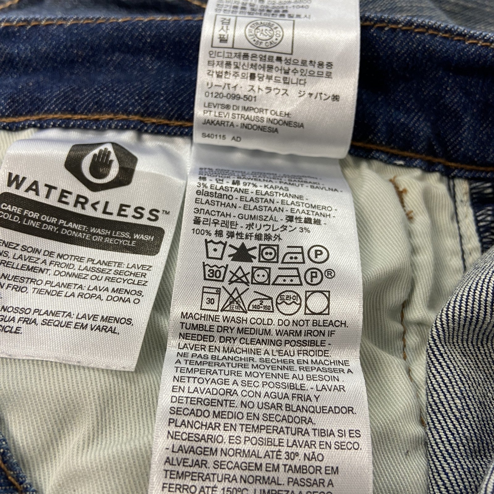 Levi's　リーバイス　LEJ502　デニムパンツ/ジーンズ　ボタンフライ　立体裁断　フェード　インディゴ　W30サイズ