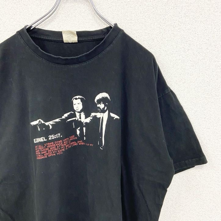 古着 used　B&C ビー&シー　半袖ミュージックプリントTシャツ　サーフライター　サミュエル L ジャクソン　黒　XLサイズ